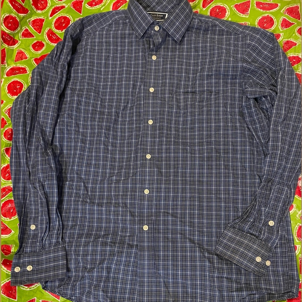 Club room men’s button down shirt 16 34/35 long sleeves